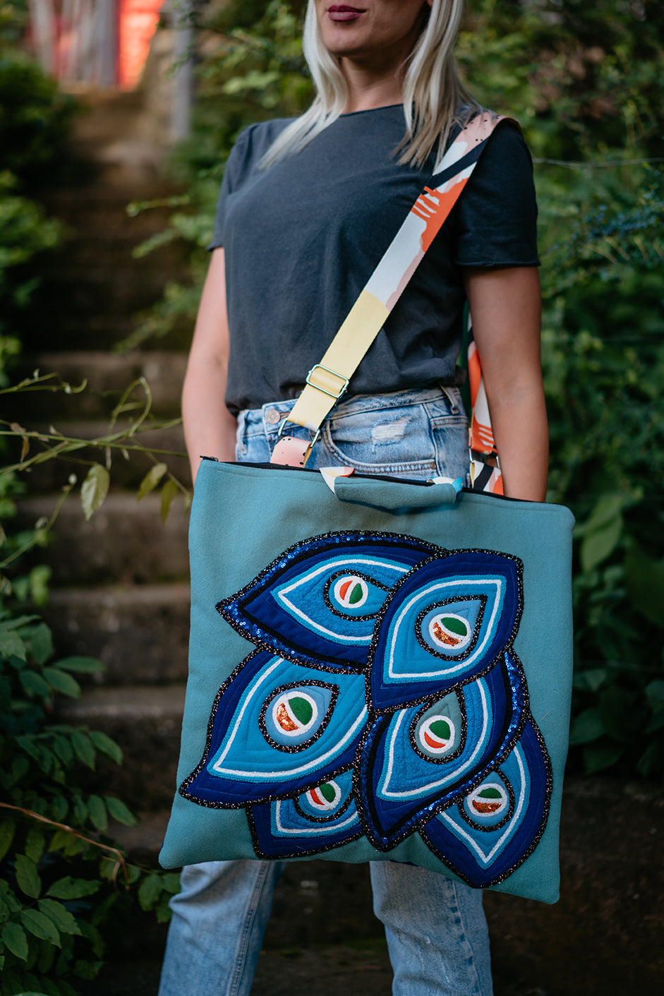 Peafowl Zip Handbag